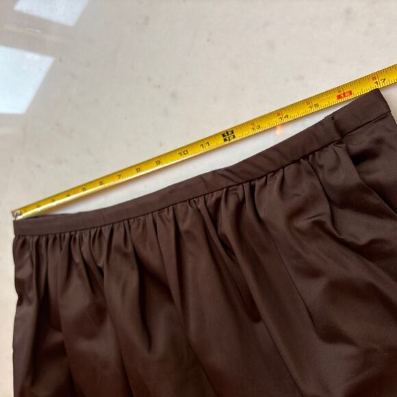 Ralph Lauren Purple Label Brown Silk Flared Mini Skirt Bubble Flare Runway 2007 - Picture 8 of 16